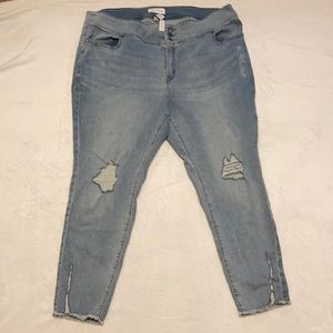 Lane Bryant- Skinny Jeans w/ Distressed Front